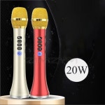 698DSP 휴대용 노래방 무선 마이크 USB 미니 KTV 음악 전문가용 스피커 블루투스 호환 20W : 린진마켓