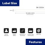 연속 호환 브라더 QL 라벨 프린터 기계 Dk-22214 감열지 12mm x 30.48m : 한백모터스