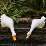 장식품 오리가족 연못 조경 수영장 스타일 마당 포토존 야외 소품 양떼 안뜰 오리 물먹는 트럼펫 물오리 : groi