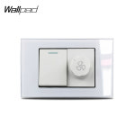 118 75mm 팬 및 1 갱 벽 스위치 Wallpad L3 흰색 유리 패널 미국 2 방향 속도 제어 Without Box : 분당플렉스31