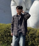 헤링본 체크 셔츠 : 바오스