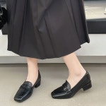 [G1703] SAEROI CLASS 여성 스퀘어 펌프스 쿠션 로퍼구두 : 새로이클라쓰