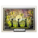 2024 할로윈 마녀 나무 박쥐 집 투명 스탬프 스텐실, DIY 스크랩북 수공예 종이 카드 템플릿 용품 장식 : 애견용사