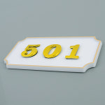 호실판 백색 표찰 간판 아파트 빌라 원룸 동호수 표지판 화이트 골드 사각 표시판 : 코스톰스마켓