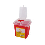 8-7221-42 주사바늘 폐기용 박스 빨강색 3L 180x151x184mm : 라보텍