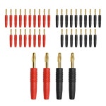 2MM 와이어 20개 바나나 80개 케이블 스피커 블랙 400개 플러그 오디오 커넥터 Red 10 Black : 토탈이커15