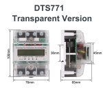 4 AC kWh 레일 전력계 100A 소비 상 230 계량기 백라이트 3 모니터 에너지 60Hz 전력 딘 380V 와이어 LCD 50Hz : 트렌디구대6