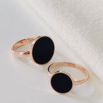 [써지컬스틸] 오닉스 원형 펜던트 반지 ( 1cm  / 1.5cm ) : 주비드