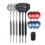 스틸 팁 다트, 22 그램 금속 다트 세트 13 Pcs 예비 항공편 + 1 Pc 맷돌 알루미늄 샤프트, 다트 보드 키트 액세서리 : 한강무역상사21