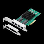 인텔 I350-AM4 칩 4 포트 PCI-e x4 기가비트 이더넷 네트워크 카드 쿼드 RJ45 서버  PC 인사이드 NIC 10 1000Mbps : 신안글로벌