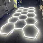 차고 육각 LED 램프 직사각형 AC85-265V 디자인, 자동차 디테일링 제품 라이트 바, 워시 스테이션 공장 스튜디오 천장 : 여신사스토어