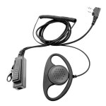 양방향 모니터 이어폰 Baofeng UV 3R 5R 및 기타 모델에 적합한 대형 PTT 인터폰 D형 와이어 코일 Black : 분당플렉스28