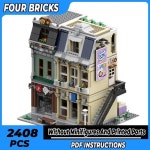 Moc 빌딩 브릭 스트리트 뷰 모델, 전자 상점 기술, 모듈식 블록 선물, 어린이용 장난감, DIY 세트 조립 : 한강무역상사29
