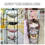 화장품 원형 매대 진열대 선반 수납 바구니 약국 행사 4겹의 블랙 : 소에몰