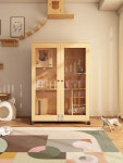 강아지분양장 케이지 격리장 호텔 1 S1-60x60x120cm 캣타워포함/옆문 원목 자체 설치 위층만 포함 : 해피유통대박직구