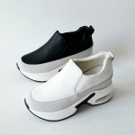 [G1815] 2Color 여성 키높이 웨지 운동화 8cm 민자 데일리 슬립온 : 새로이클라쓰