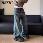 힙합 아메리칸 팬츠 H2958 프린트 스트레이트 레그 레터 여성용 데님 청바지 빈티지 봄 가을 가을 신상 HKSH 디자인 : 뜨아샵
