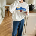 국내생산 여자 면 간절기 오버핏 레터링 봄 맨투맨 티 화이트, FREE(One size) : 제네라 ZENELA