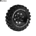 Chanmoo 1/10 RC 크롤러 자동차용 고무 타이어 및 휠 림 허브, 1 9 인치 타이어, Traxxas TRX4 Axial SCX10 90046 Redcat Gen8 D90... 