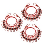 빨랫줄 빨랫줄이 달린 휴대용 빨랫줄 조절식 미끄럼 방지 빨랫줄 실내 야외 여행 캠핑 빨간색 : 도루비직구