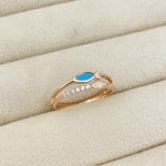 14k 두줄 물고기 반지 에폭시 더블 행운 자녀운 모녀 반지 1.9g : 베리앤골드