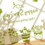 봄날 월데코스티커 라이트올리브 문 구름 포인트 글라스 벽지 도어 연두색 어린이집 벽 : 전국1등 사장님