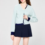 여성 봄 가을 배색 니트 오버핏 예쁜 가디건 민트, FREE(One size) : 제네라 ZENELA