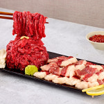 고소하고 쫄깃한 한우 생고기 세트 (차돌사시미200g+육회300g=총 500g) : 한경