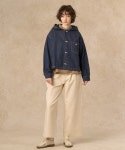 단톤 자켓 데님 후드 숏 점퍼 청재킷 아우터 여성 인디고블루 DT-A0663KDM DANTON : 라쿠재팬