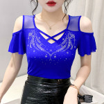 모네르 라인댄스 상의 베일리오프숄더 줌바 라인 댄스복 의상 : 모네르샵