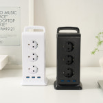 [텔로] 고용량 타워 멀티탭 4000W 15구 USB 디자인 캠핑 멀티 콘센트 블랙 2M : 모닝아트