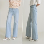 입다몰 봄 워싱 데님 팬츠 세미 부츠 라이트진 청바지 연청 캐주얼룩 : 입다mall