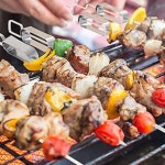 774번가 슬라이드 바비큐 꼬치 5p 41cm 양고기꼬챙이 철꼬지 위생꼬지 : 밸뉴인 스토어