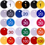 16 가지 색상 2 크기 숫자 ABS 식물 마커 라운드 농장 라벨 구멍 태그로 번호 매기 : 다올ii