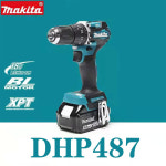 MAKITA DHP487 무선 임팩트 드릴 18V LXT 브러시리스 모터 컴팩트 해머 드라이버 충전식 스크루 전동 공구 : 지수컴퍼니