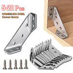 10 두꺼운 코드 고정 20 스테인레스 PCS 직각 브래킷 가구 코너 스틸 90도 각도 : 리을트리5