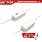 100pcs 5W 시멘트 저항 0 1 - 10k ohm 22 33 5 10 100 1K 10K 1R 22R 33R 5R 10R 100R 5 : 글로리43