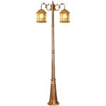 태양광 엔틱 가로등 산책로 실외 폴대 조명 공원 1 코너육각2.0m2헤드-블랙 두꺼운등대 : 유니 비즈넷