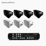 B&W 매장 카페 상업용 AM-1 벽걸이스피커 7개+SR-450D 4채널 앰프 음향패키지 : 바르코N샵