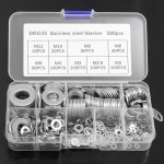 580/180pcs 스테인레스 스틸 와셔 링 키트 금속 M2 일반 구색 플랫 M12 나사 : 엠 네트워크
