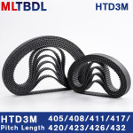HTD 타이밍 고무 톱니 벨트, 폐쇄 루프 동기 벨트 피치 3MM, 405, 408 2 개 10mm 432mm : Stoneey