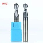 WOY 볼 노즈 엔드 밀 R0.5-R6.0 CNC 밀링 커터 금속 페이스 및 슬롯 가공용 HRC50 코팅 2 플루트 : 신우유통433