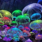 LED 해파리 조명 스트링 야외 조명, 태양열 충전, 안뜰 조명 방출, 구형 잔디 램프, 장식 램프, Ip65 : 웅스 샵