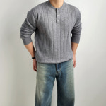 1+1 헨리넥니트 워셔블니트 머슬핏니트 : 리얼타임