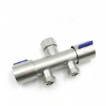 Bibcock 304 스테인리스 스틸 세탁기 수도꼭지 원 인 2 아웃 더블 콘센트 어댑터 탭 스레드 G1/2 ' 1PC : 하루코퍼레이션9