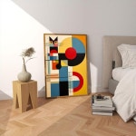 포스터 바우하우스 흑백 고양이 패턴 포스터 캔버스 회화 인쇄 룸 홈 바 카페 장식 벽 : 데이지유통