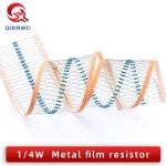 100pcs 1/4W 저항 1R ~ 22M 1 금속 필름 저항기, 1/4 100R 220R 1K 1 5K 2 2K 4 7K 10K 22K 47K 100K 100 1K5 2K2 4K : 글로리44