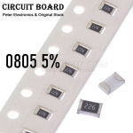 0805 SMD 5 저항기, 0R 10M, 1K, 10K, 62K, 75K, 100K, 220K, 470K, 750K, 1M, 4 7M, 6 2M, 9 0 1R, 12R, 43R, : 글로리43