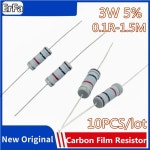 10pcs 탄소 필름 저항기 3W 5 0 1R - 1 5M 91R 6 8R 12R 18R 33R 47R 220R 1K 8K 10K 33K 68K 1M 10 22 33 47 4K7 : 글로리43