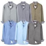 남자 셔츠 남성 링클프리 스판 옥스포드 린넨 체크 긴팔 오버핏 빅사이즈 남방 : 화이트빌딩